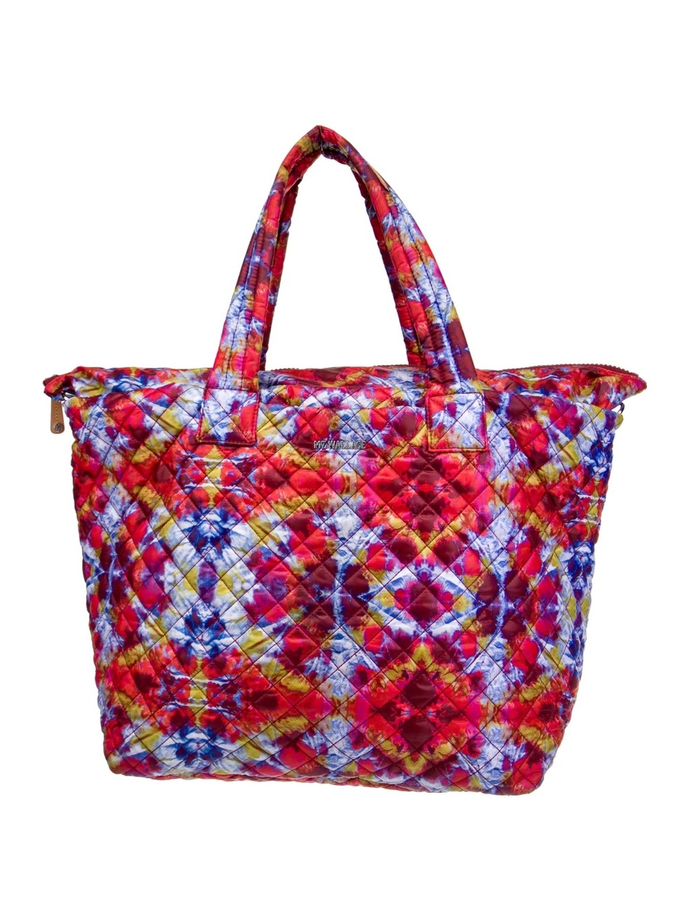 MZ Wallace Quilted Large Deluxe Metro Prism Tie-Dye Tote with crossbody strap